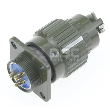 Conector Militar/Aeronáutico 3 Pinos Conjunto Macho E Fêmea