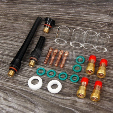 Kit 23 Peças Soldagem Tig Mini Gás Lens Para Tocha Tig WP-17/18/26