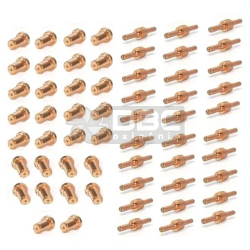 Kit Bico de Contato Longo + Eletrodo Longo  Tocha Corte Plasma PT-31 (CUT-40) - 60 peças