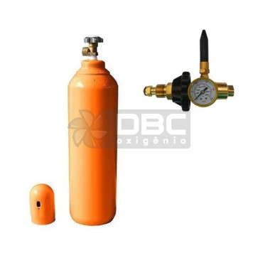 Kit Cilindro 1m3 - 7 litros (vazio) + Regulador RI-60 Bronze Aferisolda para Bexigas