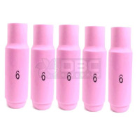 1c4 -Kit 5  Bocal Cerâmico n#06 (10N48) TIG WP17 / WP26