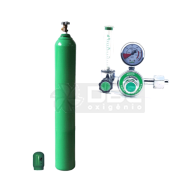 Kit Cilindro Oxigênio Medicinal 10m3 (50 litros) Vazio + Regulador Oxigênio Medicinal c/ Fluxometro RI-Y86 Bronze  Aferisolda