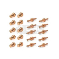 Kit Bico de Contato Longo + Eletrodo Longo  Tocha Corte Plasma PT-31 (CUT-40) - 20 peças