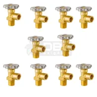 kit 10 Válvula Cilindro Argônio 3/4" 14 NGT CGA580 - Drava
