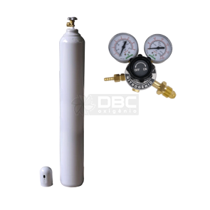 Kit Cilindro Nitrogênio 10m3 (50 litros) Vazio + Regulador  Nitrogênio RI-40 Bronze Aferisolda 