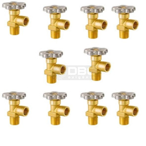 kit 10 Válvula Cilindro Hélio 3/4" 14 NGT CGA580 - Drava