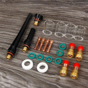 Kit 23 Peças Soldagem Tig Mini Gás Lens Para Tocha Tig WP-17/18/26