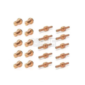 Kit Bico de Contato Longo + Eletrodo Longo  Tocha Corte Plasma PT-31 (CUT-40) - 20 peças
