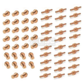 Kit Bico de Contato Longo + Eletrodo Longo  Tocha Corte Plasma PT-31 (CUT-40) - 60 peças