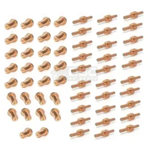 Kit Bico de Contato Longo + Eletrodo Longo  Tocha Corte Plasma PT-31 (CUT-40) - 60 peças