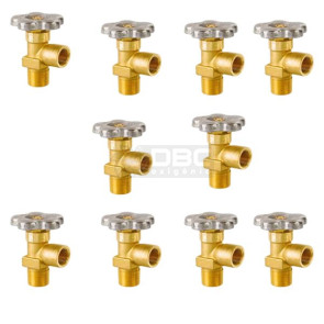 kit 10 Válvula Cilindro Argônio 3/4" 14 NGT CGA580 - Drava