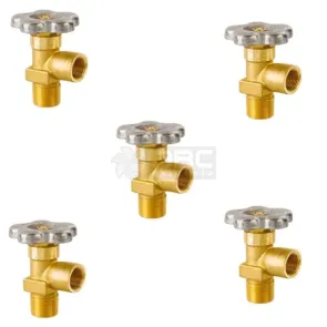 kit 5 Válvula Cilindro Nitrogênio 3/4" 14 NGT CGA580 - Drava